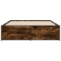 vidaXL Bettgestell Räuchereiche 150x200 cm Holzwerkstoff und Metall vidaXL Bettgestell Räuchereiche 150x200 cm Holzwerkstoff und Metall