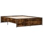 vidaXL Bettgestell Räuchereiche 150x200 cm Holzwerkstoff und Metall vidaXL Bettgestell Räuchereiche 150x200 cm Holzwerkstoff und Metall