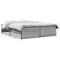 vidaXL Bettgestell Grau Sonoma 140x200 cm Holzwerkstoff und Metall vidaXL Bettgestell Grau Sonoma 140x200 cm Holzwerkstoff und Metall