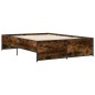 vidaXL Bettgestell Räuchereiche 140x190 cm Holzwerkstoff und Metall vidaXL Bettgestell Räuchereiche 140x190 cm Holzwerkstoff und Metall