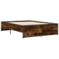 vidaXL Bettgestell Räuchereiche 140x190 cm Holzwerkstoff und Metall vidaXL Bettgestell Räuchereiche 140x190 cm Holzwerkstoff und Metall