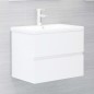 vidaXL Waschbeckenunterschrank mit Einbaubecken Hochglanz-Weiß vidaXL Waschbeckenunterschrank mit Einbaubecken Hochglanz-Weiß
