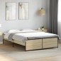 vidaXL Bettgestell Sonoma-Eiche 120x190 cm Holzwerkstoff und Metall vidaXL Bettgestell Sonoma-Eiche 120x190 cm Holzwerkstoff und Metall