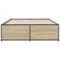 vidaXL Bettgestell Sonoma-Eiche 135x190 cm Holzwerkstoff und Metall vidaXL Bettgestell Sonoma-Eiche 135x190 cm Holzwerkstoff und Metall