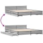 vidaXL Bettgestell mit Schubladen Grau Sonoma 180x200cm Holzwerkstoff vidaXL Bettgestell mit Schubladen Grau Sonoma 180x200cm Holzwerkstoff