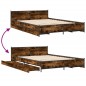 vidaXL Bettgestell mit Schubladen Räuchereiche 140x200cm Holzwerkstoff vidaXL Bettgestell mit Schubladen Räuchereiche 140x200cm Holzwerkstoff