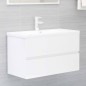 Waschbeckenunterschrank mit Einbaubecken Hochglanz-Weiß Waschbeckenunterschrank mit Einbaubecken Hochglanz-Weiß