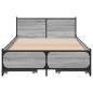 vidaXL Bettgestell mit Schubladen Grau Sonoma 90x190 cm Holzwerkstoff vidaXL Bettgestell mit Schubladen Grau Sonoma 90x190 cm Holzwerkstoff