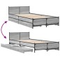 vidaXL Bettgestell mit Schubladen Grau Sonoma 90x190 cm Holzwerkstoff vidaXL Bettgestell mit Schubladen Grau Sonoma 90x190 cm Holzwerkstoff