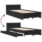 vidaXL Bettgestell mit Schubladen Schwarz 90x190 cm Holzwerkstoff vidaXL Bettgestell mit Schubladen Schwarz 90x190 cm Holzwerkstoff