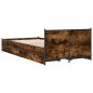 vidaXL Bettgestell mit Schubladen Räuchereiche 75x190 cm Holzwerkstoff vidaXL Bettgestell mit Schubladen Räuchereiche 75x190 cm Holzwerkstoff