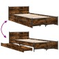 vidaXL Bettgestell mit Schubladen Räuchereiche 75x190 cm Holzwerkstoff vidaXL Bettgestell mit Schubladen Räuchereiche 75x190 cm Holzwerkstoff