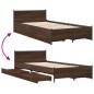 vidaXL Bettgestell mit Schubladen Braun Eichen-Optik 75x190 cm vidaXL Bettgestell mit Schubladen Braun Eichen-Optik 75x190 cm