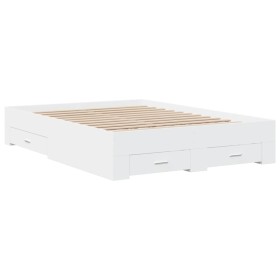 vidaXL Bettgestell mit Schubladen Weiß 120x200 cm Holzwerkstoff