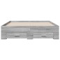vidaXL Bettgestell mit Schubladen Grau Sonoma 140x190 cm Holzwerkstoff vidaXL Bettgestell mit Schubladen Grau Sonoma 140x190 cm Holzwerkstoff