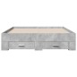 vidaXL Bettgestell mit Schubladen Betongrau 140x190 cm Holzwerkstoff vidaXL Bettgestell mit Schubladen Betongrau 140x190 cm Holzwerkstoff