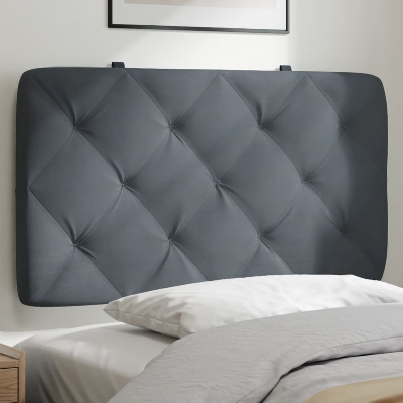 vidaXL Kopfteil-Kissen Dunkelgrau 80 cm Samt vidaXL Kopfteil-Kissen Dunkelgrau 80 cm Samt