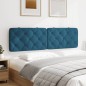 vidaXL Kopfteil-Kissen Blau 180 cm Samt