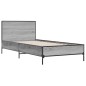vidaXL Bettgestell Grau Sonoma 90x200 cm Holzwerkstoff und Metall vidaXL Bettgestell Grau Sonoma 90x200 cm Holzwerkstoff und Metall