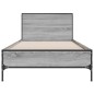 vidaXL Bettgestell Grau Sonoma 90x200 cm Holzwerkstoff und Metall vidaXL Bettgestell Grau Sonoma 90x200 cm Holzwerkstoff und Metall