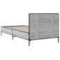 vidaXL Bettgestell Grau Sonoma 90x200 cm Holzwerkstoff und Metall vidaXL Bettgestell Grau Sonoma 90x200 cm Holzwerkstoff und Metall