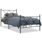 vidaXL Bettgestell mit Kopf- und Fußteil Metall Schwarz 90x200 cm vidaXL Bettgestell mit Kopf- und Fußteil Metall Schwarz 90x200 cm