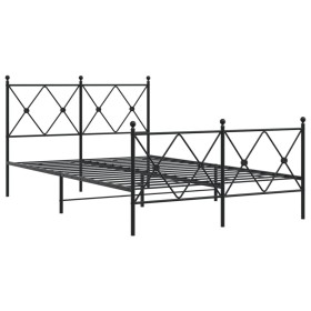 vidaXL Bettgestell mit Kopf- und Fußteil Metall Schwarz 120x200 cm
