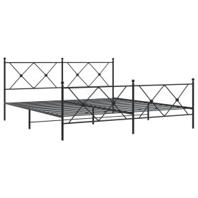 vidaXL Bettgestell mit Kopf- und Fußteil Metall Schwarz 180x200 cm