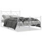 vidaXL Bettgestell mit Kopf- und Fußteil Metall Weiß 120x190 cm vidaXL Bettgestell mit Kopf- und Fußteil Metall Weiß 120x190 cm