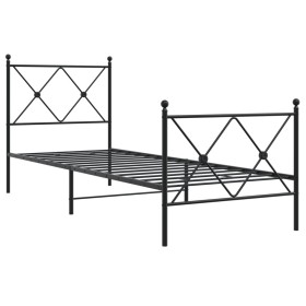 vidaXL Bettgestell mit Kopf- und Fußteil Metall Schwarz 80x200 cm
