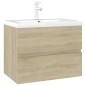 Waschbeckenunterschrank Einbaubecken Sonoma-Eiche Holzwerkstoff Waschbeckenunterschrank Einbaubecken Sonoma-Eiche Holzwerkstoff