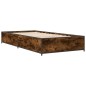 vidaXL Bettgestell Räuchereiche 100x200 cm Holzwerkstoff und Metall vidaXL Bettgestell Räuchereiche 100x200 cm Holzwerkstoff und Metall