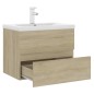 Waschbeckenunterschrank Einbaubecken Sonoma-Eiche Holzwerkstoff Waschbeckenunterschrank Einbaubecken Sonoma-Eiche Holzwerkstoff