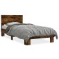 vidaXL Bettgestell Räuchereiche 90x190 cm Holzwerkstoff und Metall vidaXL Bettgestell Räuchereiche 90x190 cm Holzwerkstoff und Metall