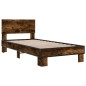 vidaXL Bettgestell Räuchereiche 90x190 cm Holzwerkstoff und Metall vidaXL Bettgestell Räuchereiche 90x190 cm Holzwerkstoff und Metall
