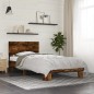 vidaXL Bettgestell Räuchereiche 90x190 cm Holzwerkstoff und Metall vidaXL Bettgestell Räuchereiche 90x190 cm Holzwerkstoff und Metall