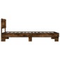 vidaXL Bettgestell Räuchereiche 90x190 cm Holzwerkstoff und Metall vidaXL Bettgestell Räuchereiche 90x190 cm Holzwerkstoff und Metall