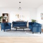 vidaXL 3-tlg. Sofagarnitur Blau Stoff vidaXL 3-tlg. Sofagarnitur Blau Stoff