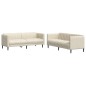 vidaXL 2-tlg. Sofagarnitur Creme Stoff vidaXL 2-tlg. Sofagarnitur Creme Stoff