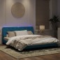 vidaXL Bettgestell mit LED-Leuchten Blau 180x200 cm Samt vidaXL Bettgestell mit LED-Leuchten Blau 180x200 cm Samt