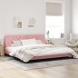 vidaXL Bettgestell mit LED-Leuchten Rosa 200x200 cm Samt