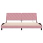 vidaXL Bettgestell mit LED-Leuchten Rosa 200x200 cm Samt