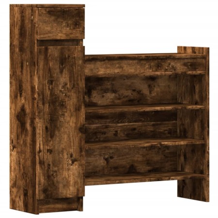 vidaXL Schuhschrank Räuchereiche 100,5x28x100 cm Holzwerkstoff
