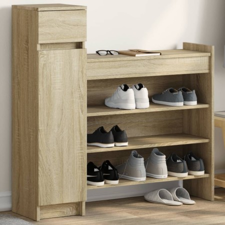 vidaXL Schuhschrank Sonoma-Eiche 100,5x28x100 cm Holzwerkstoff