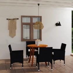 5-tlg. Garten-Essgruppe Schwarz