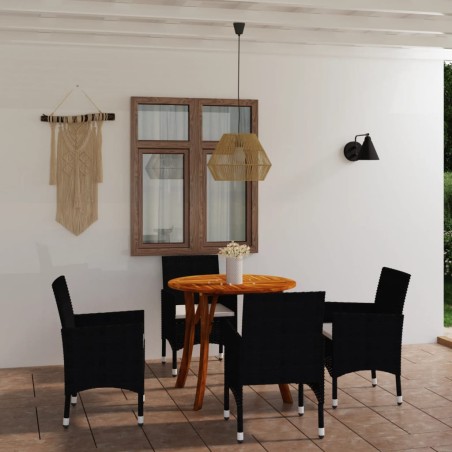 5-tlg. Garten-Essgruppe Schwarz