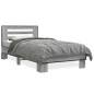 vidaXL Bettgestell Grau Sonoma 90x190 cm Holzwerkstoff und Metall vidaXL Bettgestell Grau Sonoma 90x190 cm Holzwerkstoff und Metall