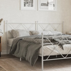 vidaXL Kopfteil Metall Weiß 180 cm