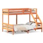 vidaXL Etagenbett 80x200/140x200 cm Wachsbraun Massivholz Kiefer vidaXL Etagenbett 80x200/140x200 cm Wachsbraun Massivholz Kiefer