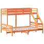 vidaXL Etagenbett 80x200/140x200 cm Wachsbraun Massivholz Kiefer vidaXL Etagenbett 80x200/140x200 cm Wachsbraun Massivholz Kiefer